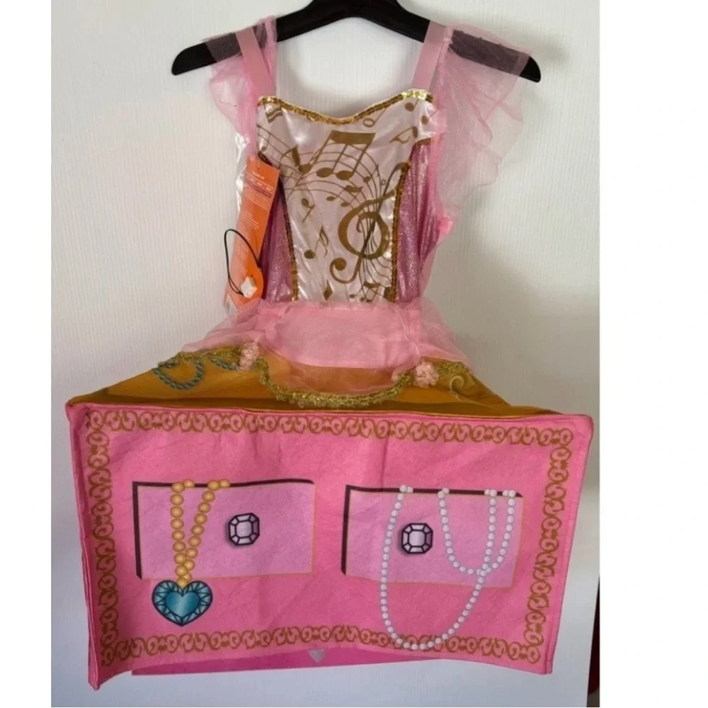 Music Box Ballerina w/ Sound Halloween Costume 10/12 Step In Dress & Choker Girl